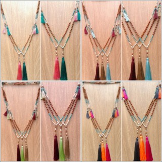 mix beads rudraksha stone tassels necklaces new design shipping free